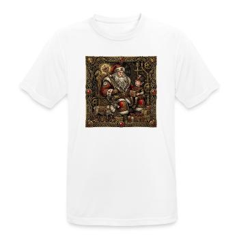 Weihnachtsmann und Elf Steampunk Weihnachten - Männer T-Shirt atmungsaktiv - Weiß - Vorne - AI Model Male 185 dark (185cm)