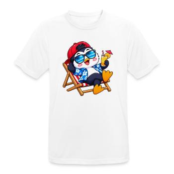 Penguin Beach Vibes - Männer T-Shirt atmungsaktiv - Weiß - Vorne - AI Model Male 185 dark (185cm)