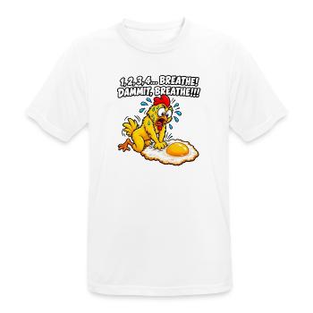 Ängstliches Küken-Atem-Meme - Männer T-Shirt atmungsaktiv - Weiß - Vorne - AI Model Male 185 dark (185cm)