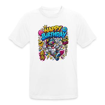 Geburtstagskoala in Neonfarben - Männer T-Shirt atmungsaktiv - Weiß - Vorne - AI Model Male 185 dark (185cm)