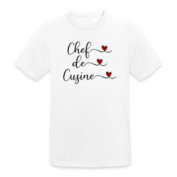 Koch - Chef de Cuisine - Männer T-Shirt atmungsaktiv - Weiß - Vorne - AI Model Male 185 dark (185cm)