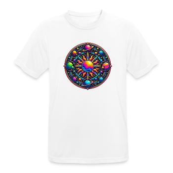 Kosmisches Sonnenmandala - Männer T-Shirt atmungsaktiv - Weiß - Vorne - AI Model Male 185 dark (185cm)