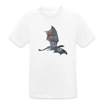 Drache Sternenhimmel - Männer T-Shirt atmungsaktiv - Weiß - Vorne - AI Model Male 185 dark (185cm)