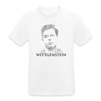 Ludwig Wittgenstein ASCII-Porträt - Männer T-Shirt atmungsaktiv - Weiß - Vorne - AI Model Male 185 dark (185cm)