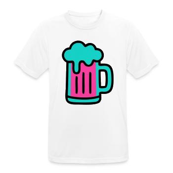 Bierkrug Neon Schaum Icon - Männer T-Shirt atmungsaktiv - Weiß - Vorne - AI Model Male 185 dark (185cm)