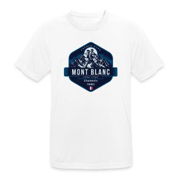 Mont Blanc, Französische Alpen, Chamonix, Frankreich - Männer T-Shirt atmungsaktiv - Weiß - Vorne - AI Model Male 185 dark (185cm)