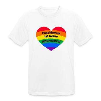 FASCHISMUS IST KEINE ALTERNATIVE. NIE WIEDER - Männer T-Shirt atmungsaktiv - Weiß - Vorne - AI Model Male 185 dark (185cm)