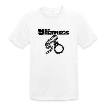 Ja, Herrin Handschellen - Männer T-Shirt atmungsaktiv - Weiß - Vorne - AI Model Male 185 dark (185cm)