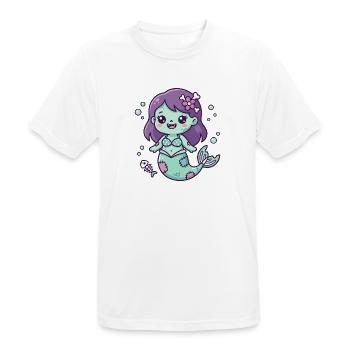 Süße Zombie-Meerjungfrau mit lila Haaren im Ozean - Männer T-Shirt atmungsaktiv - Weiß - Vorne - AI Model Male 185 dark (185cm)