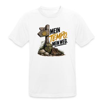 Mein Tempo. Mein Weg. – Buen Camino - Männer T-Shirt atmungsaktiv - Weiß - Vorne - AI Model Male 185 dark (185cm)