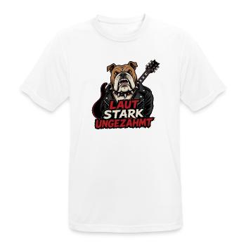 Laut stark ungezähmt Bulldogge Rocker Design - Männer T-Shirt atmungsaktiv - Weiß - Vorne - AI Model Male 185 dark (185cm)