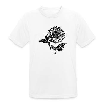 Libelle und Sonnenblume - Männer T-Shirt atmungsaktiv - Weiß - Vorne - AI Model Male 185 dark (185cm)