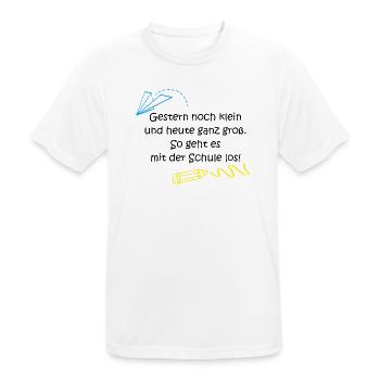 "Gestern klein, heute ganz groß..." - Männer T-Shirt atmungsaktiv - Weiß - Vorne - AI Model Male 185 dark (185cm)