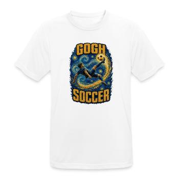 Gogh Fußball  - Männer T-Shirt atmungsaktiv - Weiß - Vorne - AI Model Male 185 dark (185cm)