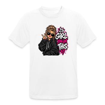 Du schaffst das Girl Power - Männer T-Shirt atmungsaktiv - Weiß - Vorne - AI Model Male 185 dark (185cm)