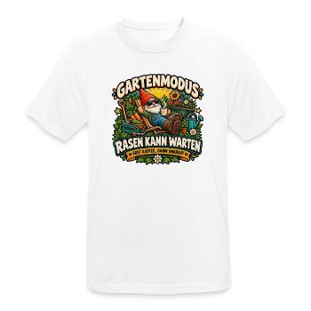 Gartenmodus - Männer T-Shirt atmungsaktiv - Weiß - Vorne - AI Model Male 185 dark (185cm)