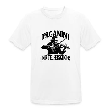 Paganini - Der Teufelsgeiger - Violine Geige - Männer T-Shirt atmungsaktiv - Weiß - Vorne - AI Model Male 185 dark (185cm)