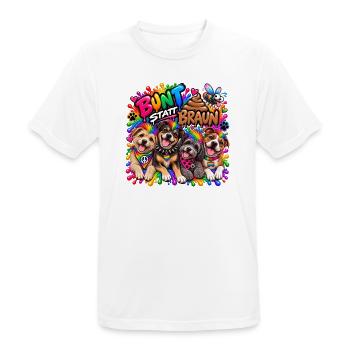 Bunt statt Braun: Hundevielfalt - Männer T-Shirt atmungsaktiv - Weiß - Vorne - AI Model Male 185 dark (185cm)