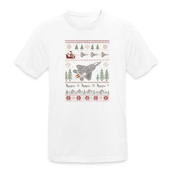 F22 Raptor Weihnachtspullover - Männer T-Shirt atmungsaktiv - Weiß - Vorne - AI Model Male 185 dark (185cm)