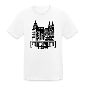 Hannover Steintorviertel - Männer T-Shirt atmungsaktiv - Weiß - Vorne - AI Model Male 185 dark (185cm)