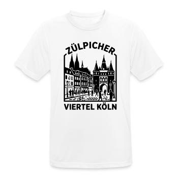Zülpicher Viertel Köln Kwartier Latäng  - Männer T-Shirt atmungsaktiv - Weiß - Vorne - AI Model Male 185 dark (185cm)