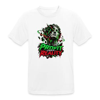 Profit Over Reality Neon Break - Männer T-Shirt atmungsaktiv - Weiß - Vorne - AI Model Male 185 dark (185cm)