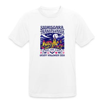 Sighisoara Transylvania Groovy Halloween Bats - Männer T-Shirt atmungsaktiv - Weiß - Vorne - AI Model Male 185 dark (185cm)