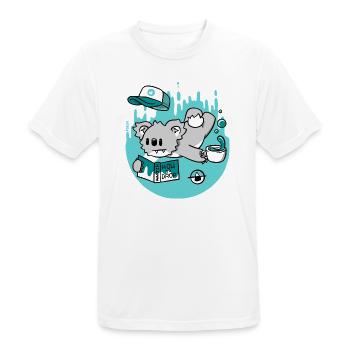 Drop Bear Descending: Eine Studie zum Multitasking - Männer T-Shirt atmungsaktiv - Weiß - Vorne - AI Model Male 185 dark (185cm)