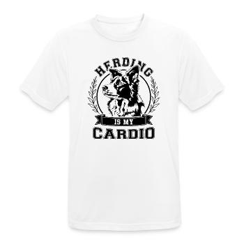 Border Collie Herding is my Cardio Hunde Wilsigns - Männer T-Shirt atmungsaktiv - Weiß - Vorne - AI Model Male 185 dark (185cm)