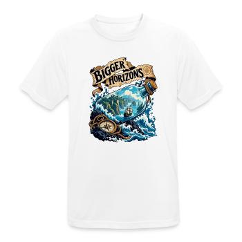 Größere Horizonte - Männer T-Shirt atmungsaktiv - Weiß - Vorne - AI Model Male 185 dark (185cm)