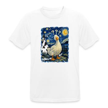Gänse Sternennacht-Impression - Männer T-Shirt atmungsaktiv - Weiß - Vorne - AI Model Male 185 dark (185cm)