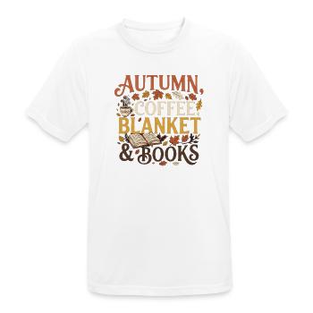 Herbst Vibes – Autumn, Coffee, Blanket & Books Pre - Männer T-Shirt atmungsaktiv - Weiß - Vorne - AI Model Male 185 dark (185cm)