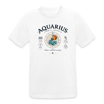 Aquarius Zodiac Astrologisches Himmlisches Horoskop - Männer T-Shirt atmungsaktiv - Weiß - Vorne - AI Model Male 185 dark (185cm)