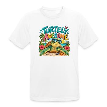 Turtely Awesome Beach Turtle - Männer T-Shirt atmungsaktiv - Weiß - Vorne - AI Model Male 185 dark (185cm)