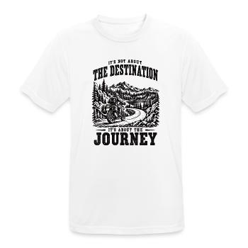 Motorrad Reise – It's About the Journey - Männer T-Shirt atmungsaktiv - Weiß - Vorne - AI Model Male 185 dark (185cm)