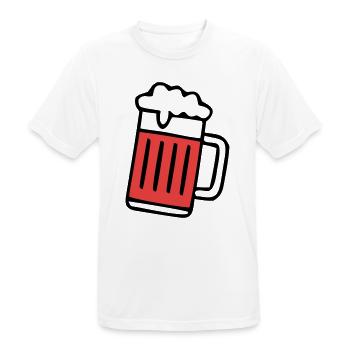 Roter Bierkrug Schaum Icon - Männer T-Shirt atmungsaktiv - Weiß - Vorne - AI Model Male 185 dark (185cm)