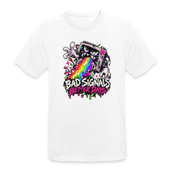 Bad Signals Better Days - Männer T-Shirt atmungsaktiv - Weiß - Vorne - AI Model Male 185 dark (185cm)