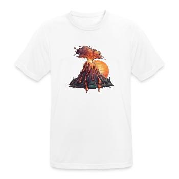 Sonnenuntergangs Vulkan - Männer T-Shirt atmungsaktiv - Weiß - Vorne - AI Model Male 185 dark (185cm)