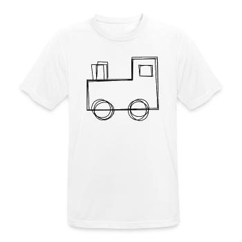 Lokomotive handgezeichnet - Männer T-Shirt atmungsaktiv - Weiß - Vorne - AI Model Male 185 dark (185cm)