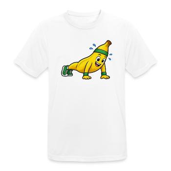 Fitness Banane Cartoon - Männer T-Shirt atmungsaktiv - Weiß - Vorne - AI Model Male 185 dark (185cm)