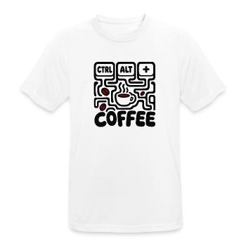 Humor Desk CTRL ALT COFFEE – Retro-Design - Männer T-Shirt atmungsaktiv - Weiß - Vorne - AI Model Male 185 dark (185cm)
