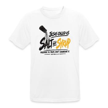 Graffiti-Skript-Burst-Logo - Männer T-Shirt atmungsaktiv - Weiß - Vorne - AI Model Male 185 dark (185cm)