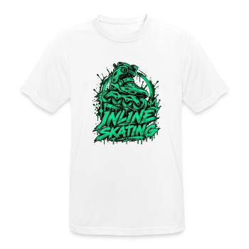 Inline Skating Graffiti mit Inliner im Urban Style - Männer T-Shirt atmungsaktiv - Weiß - Vorne - AI Model Male 185 dark (185cm)