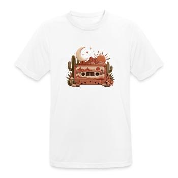 Wüsten Cassette Traumlandschaft - Männer T-Shirt atmungsaktiv - Weiß - Vorne - AI Model Male 185 dark (185cm)