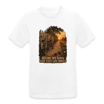 Bevor wir wussten, wie schnell das Leben vorangeht - Männer T-Shirt atmungsaktiv - Weiß - Vorne - AI Model Male 185 dark (185cm)