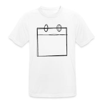 Kalenderblatt handgezeichnet - Männer T-Shirt atmungsaktiv - Weiß - Vorne - AI Model Male 185 dark (185cm)