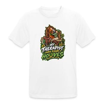 Mein Therapeut Hat Vier Pferde - Männer T-Shirt atmungsaktiv - Weiß - Vorne - AI Model Male 185 dark (185cm)