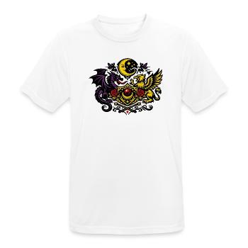 Drachen Phoenix Wappen in Lavendel Gold - Männer T-Shirt atmungsaktiv - Weiß - Vorne - AI Model Male 185 dark (185cm)