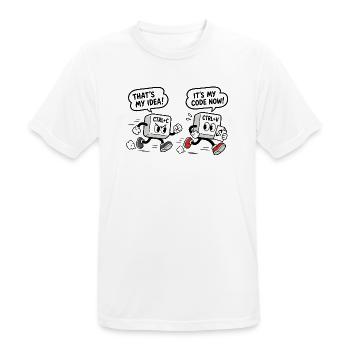 Computerhumor Copy-Paste - Männer T-Shirt atmungsaktiv - Weiß - Vorne - AI Model Male 185 dark (185cm)