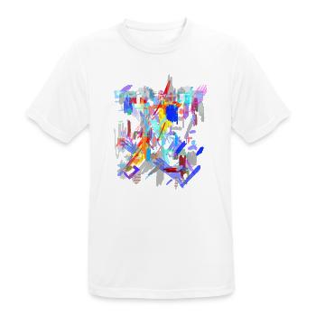 Farben Muster Abstrakt - Männer T-Shirt atmungsaktiv - Weiß - Vorne - AI Model Male 185 dark (185cm)